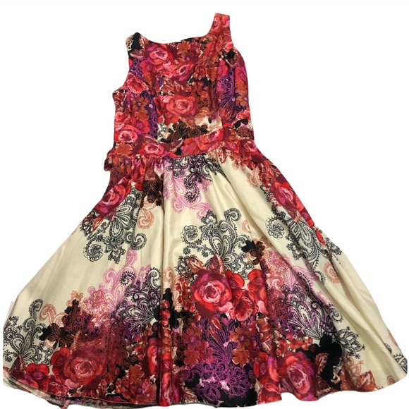 Lady vintage floral dress retro rockabilly made in Romania - Picture 3 of 16